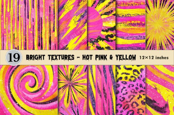 Bright Textures - Hot Pink & Yellow: Bold Digital Assets