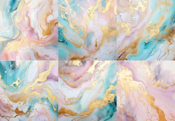 Elevate Projects with Pastel Marble Ink Gold Glitter Texture