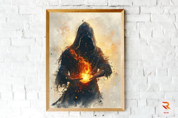 Epic Fantasy Fire Wizard Wall Art: Ignite Your Creative Vision