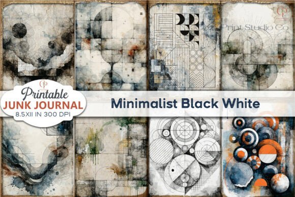Minimalist Black White Junk Journal Pages: A Designer's Guide