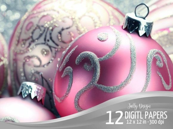 Pastel Pink Christmas Ornaments Paper: A Soft Holiday Design Asset
