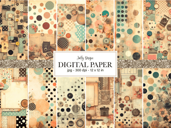Rediscovering Retro Charm: Vintage Polka Dots Scrapbook Paper