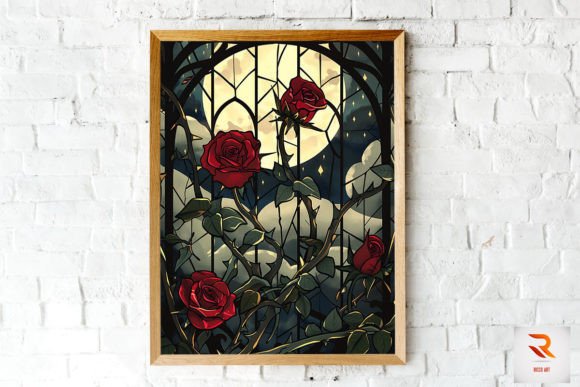 Stained Glass Rose & Moon Wall Art: A Designer's Guide