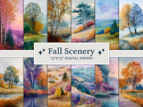 Transforming Projects with 26 Fall Scenery Digital Papers