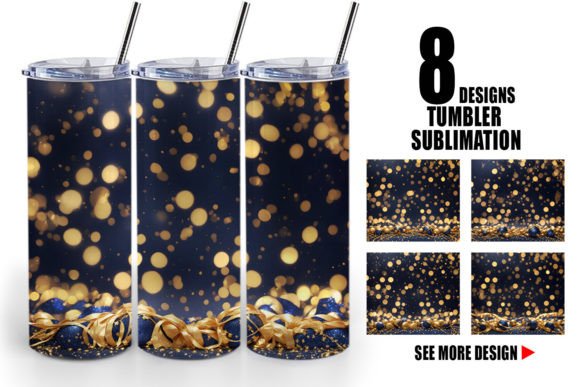 Tumbler Christmas Golden Particles: A Festive Design Suite
