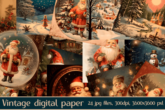 Unwrap the Magic of Vintage Christmas Digital Paper