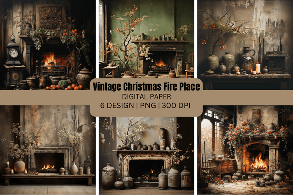 Unwrapping the Charm of Vintage Christmas Fire Place Backgrounds