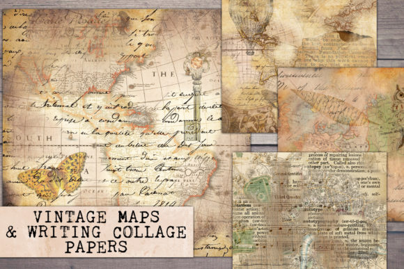 Vintage Charm: Using Maps and Old Writing Collage Papers